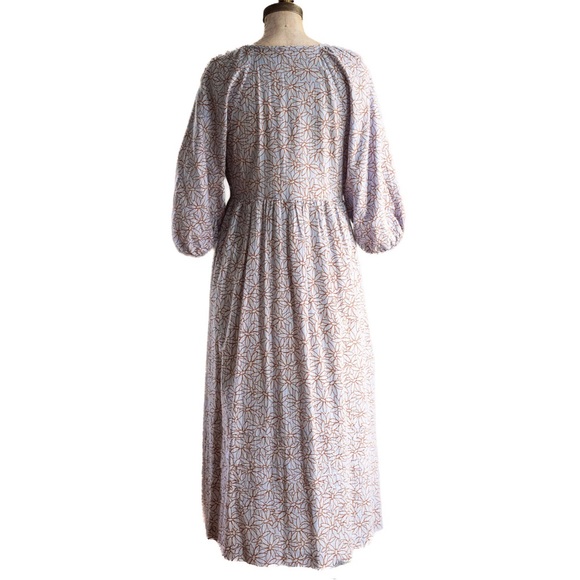 Madewell Mariana Puff Sleeve Midi Dress  In Dream-On Daisies - Picture 6 of 14